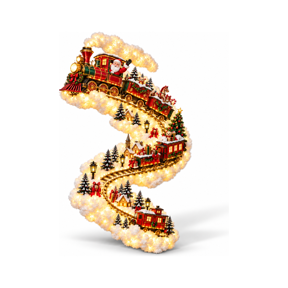 Tangle-Free Christmas Train Wall Light