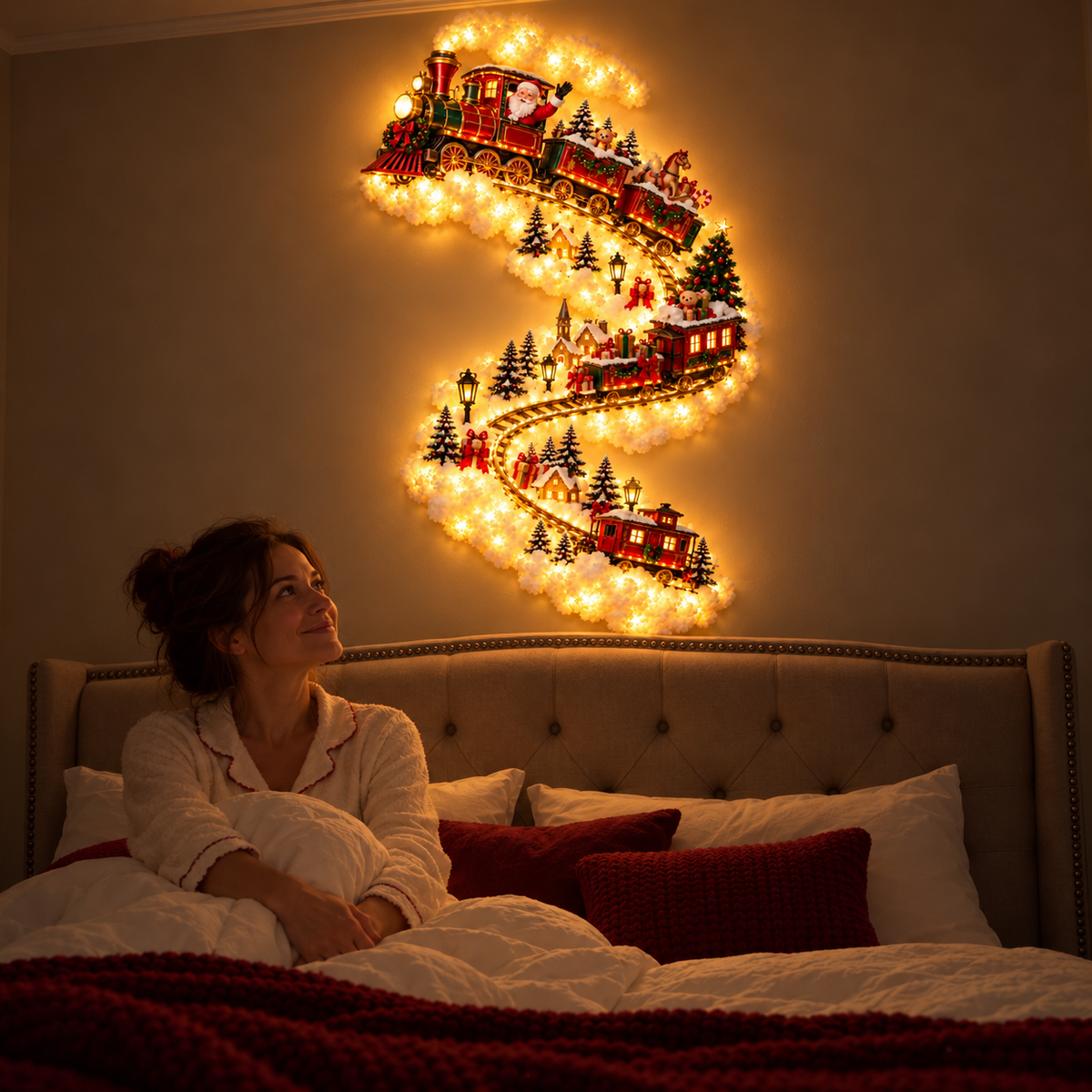 Tangle-Free Christmas Train Wall Light